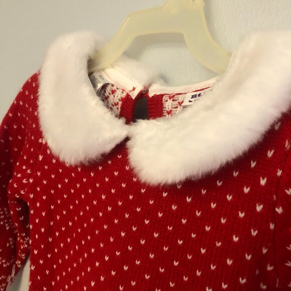 holiday sweater dress, baby sweataer dress, toddler sweater dress, holiday dress - Picture 3 of 7